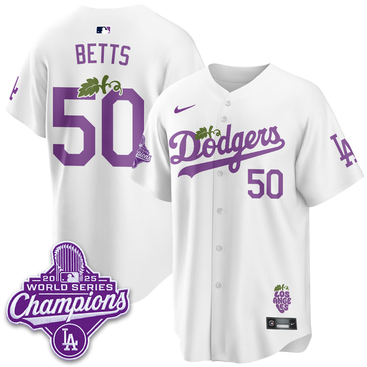 Los Angeles Dodgers Grape Edition Vapor Jersey - Stitched