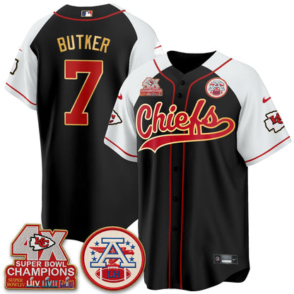 Kansas City Chiefs 4X Champs Gold Trim Edition Vapor Baseball Jersey - Stitched