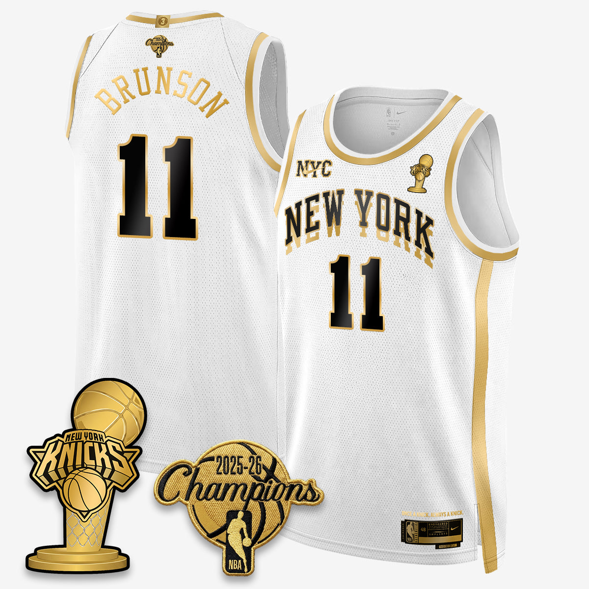 NYK 2026 NBA Champions Gold Edition Vapor Jersey - Stitched n3