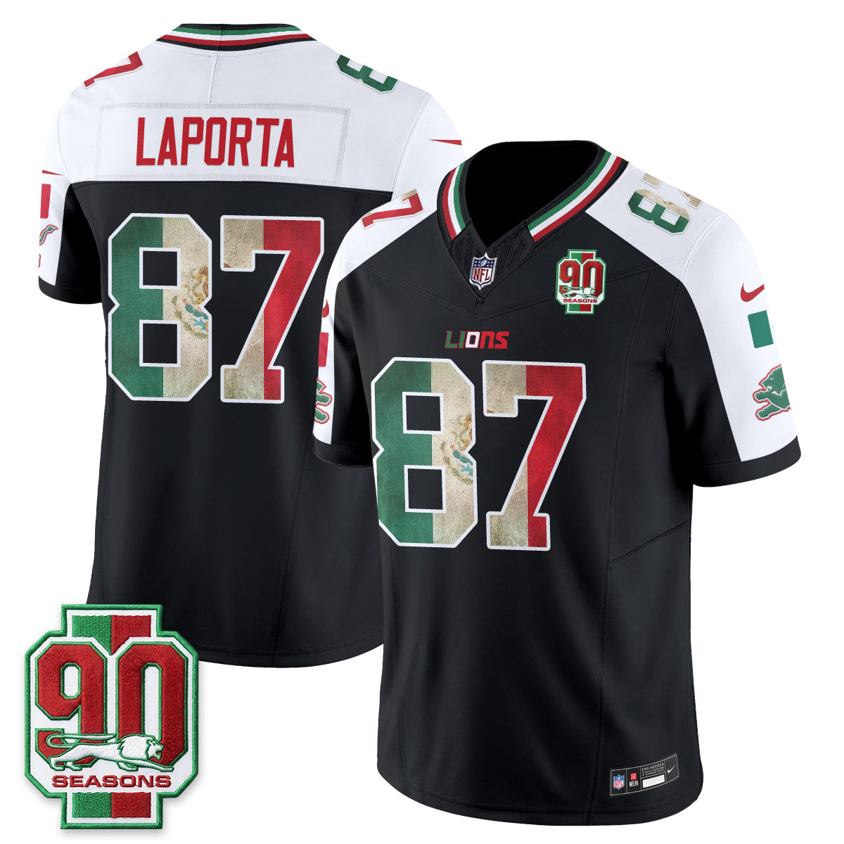 Detroit Lions Mexico Edition Vapor Jersey - Stitched