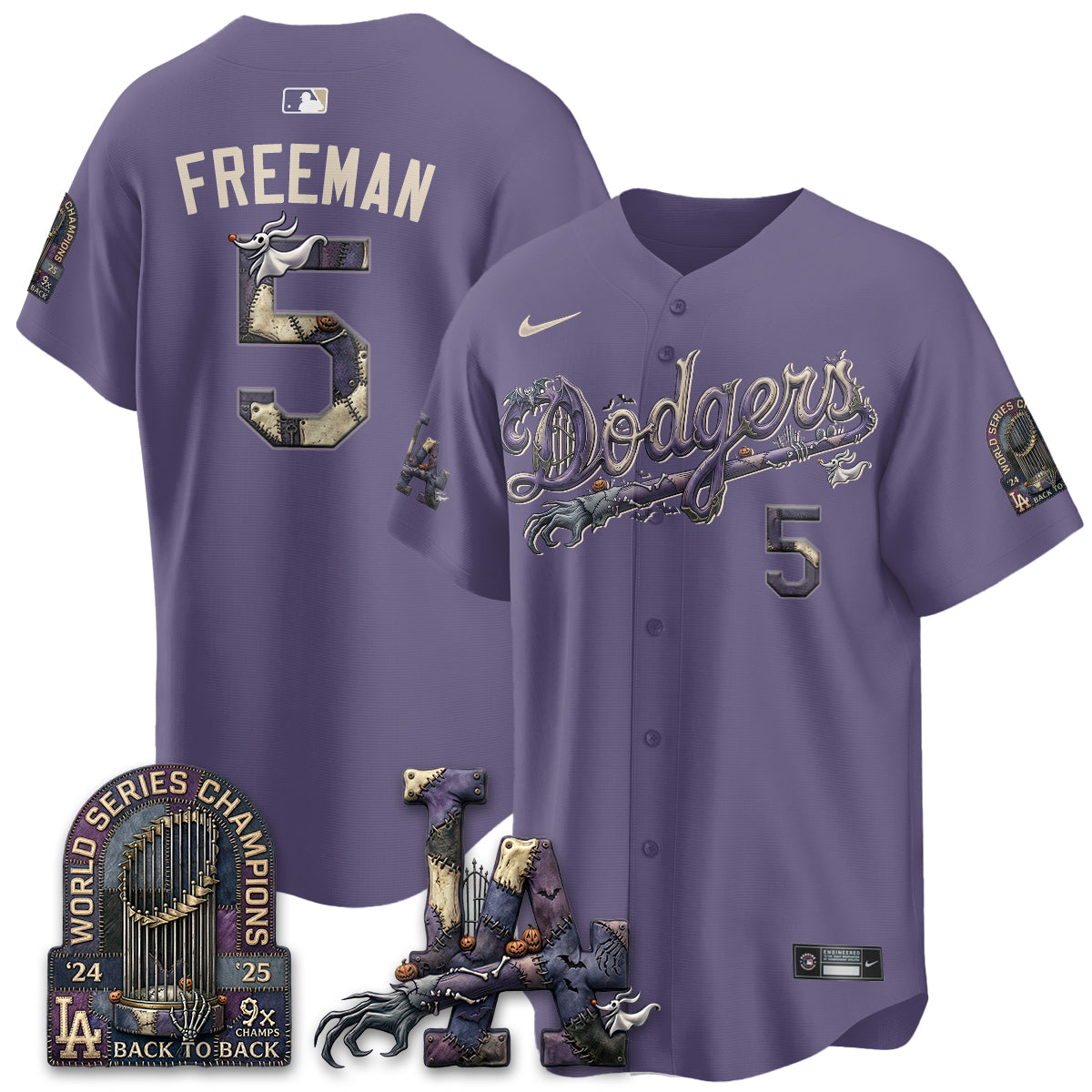 Los Angeles Dodgers Nightmare Edition Vapor Jersey - Printed
