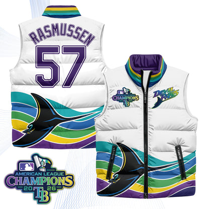 Tampa Bay Rays 2026 AL Champions Limited Puffer Vest - Printed