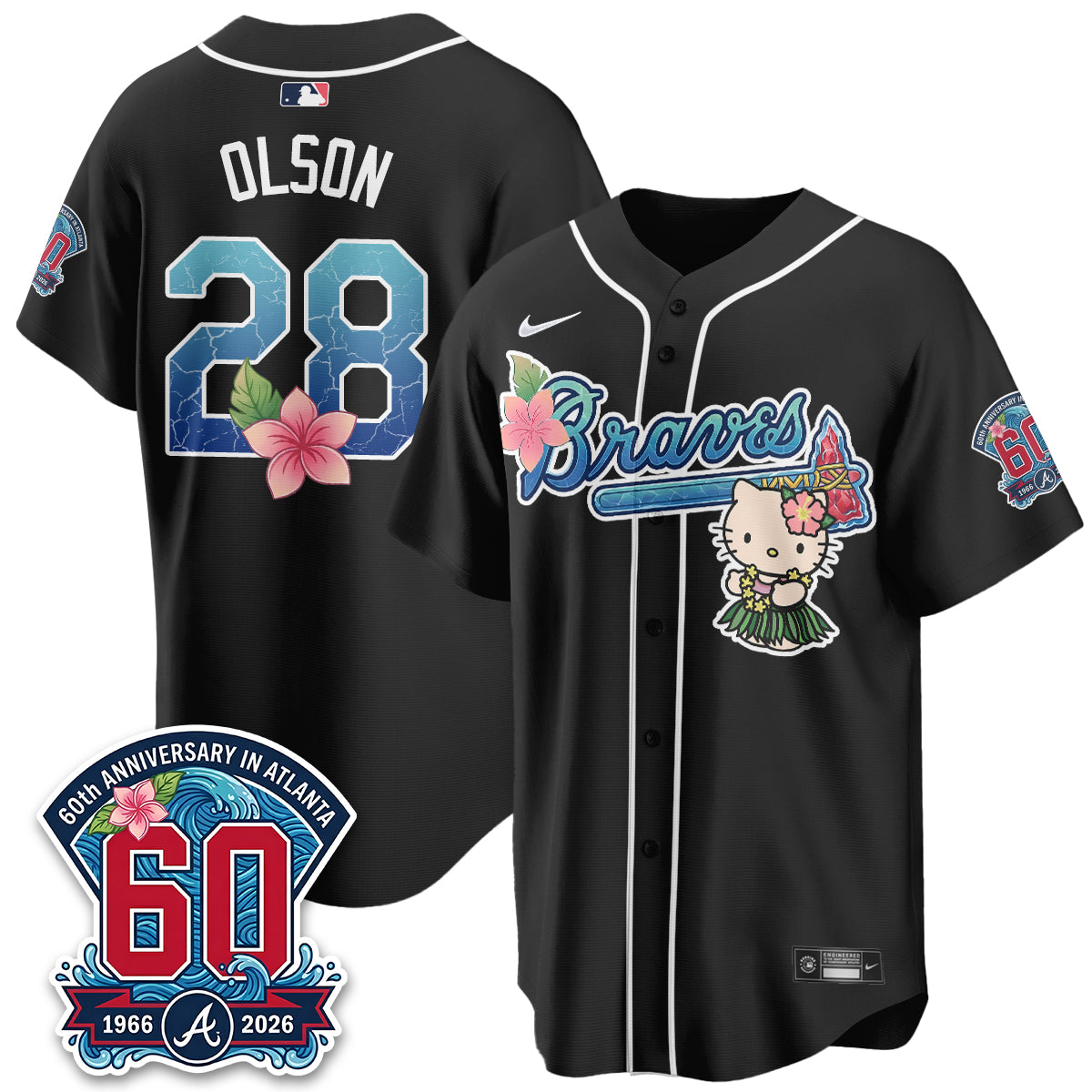 Atlanta Braves x Meow Aloha Spirit Vapor Jersey - Stitched