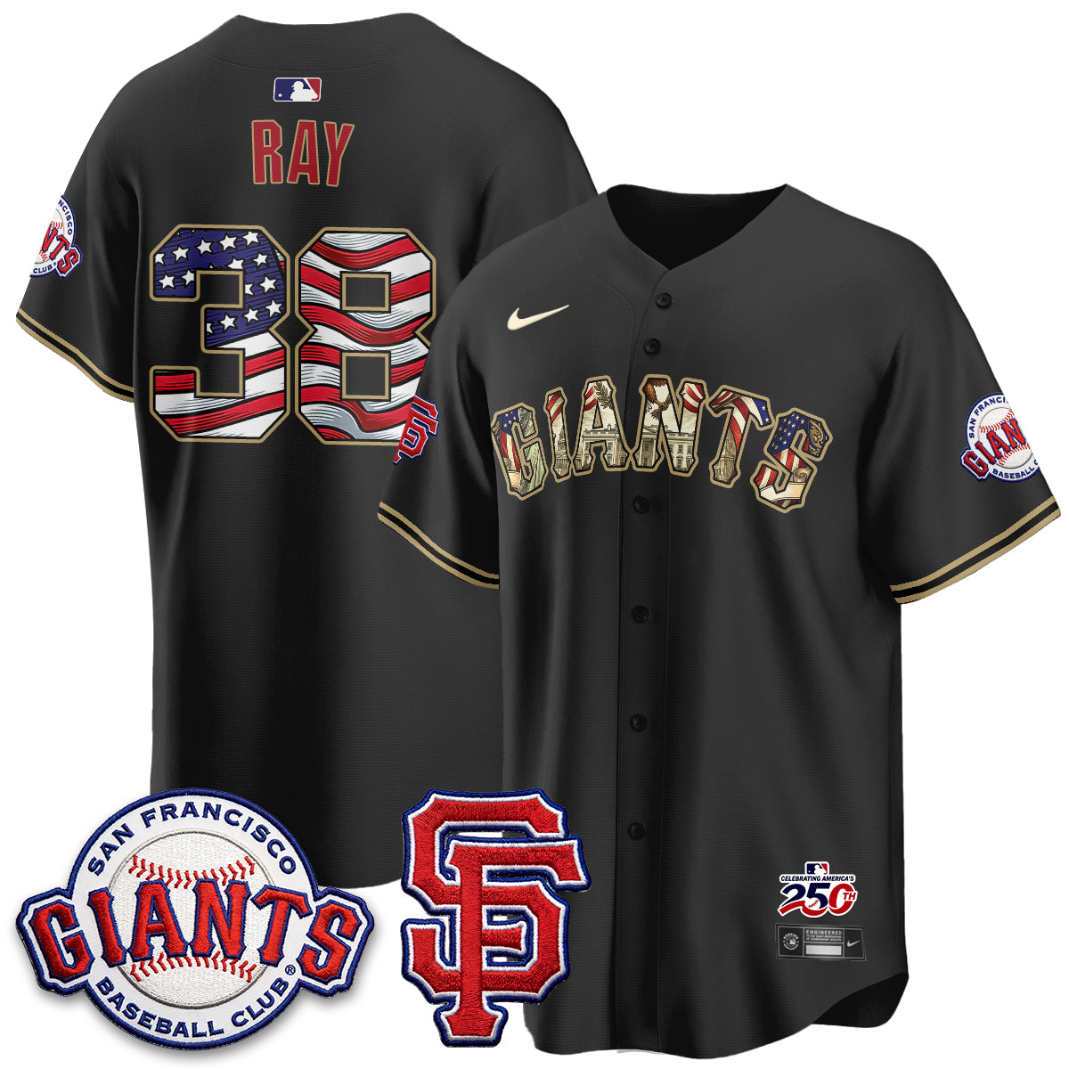 San Francisco Giants2026 Independence Day USA Jersey - All Stitched
