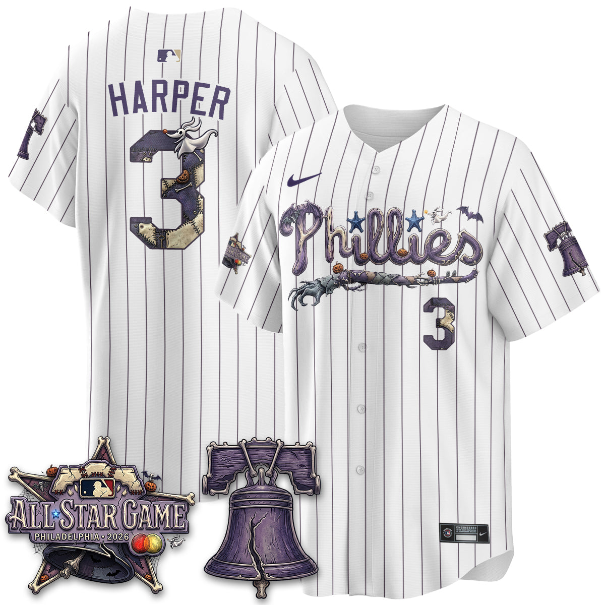 Philadelphia Phillies Nightmare Edition Vapor Jersey - Printed