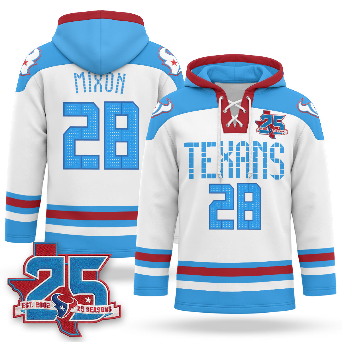Houston Texans 2026 Rivalries Fleece-Lined Hockey Hoodie - Stitched