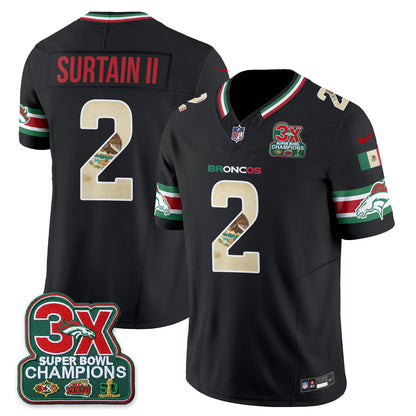 Denver Broncos Mexico Edition Vapor Jersey - Stitched