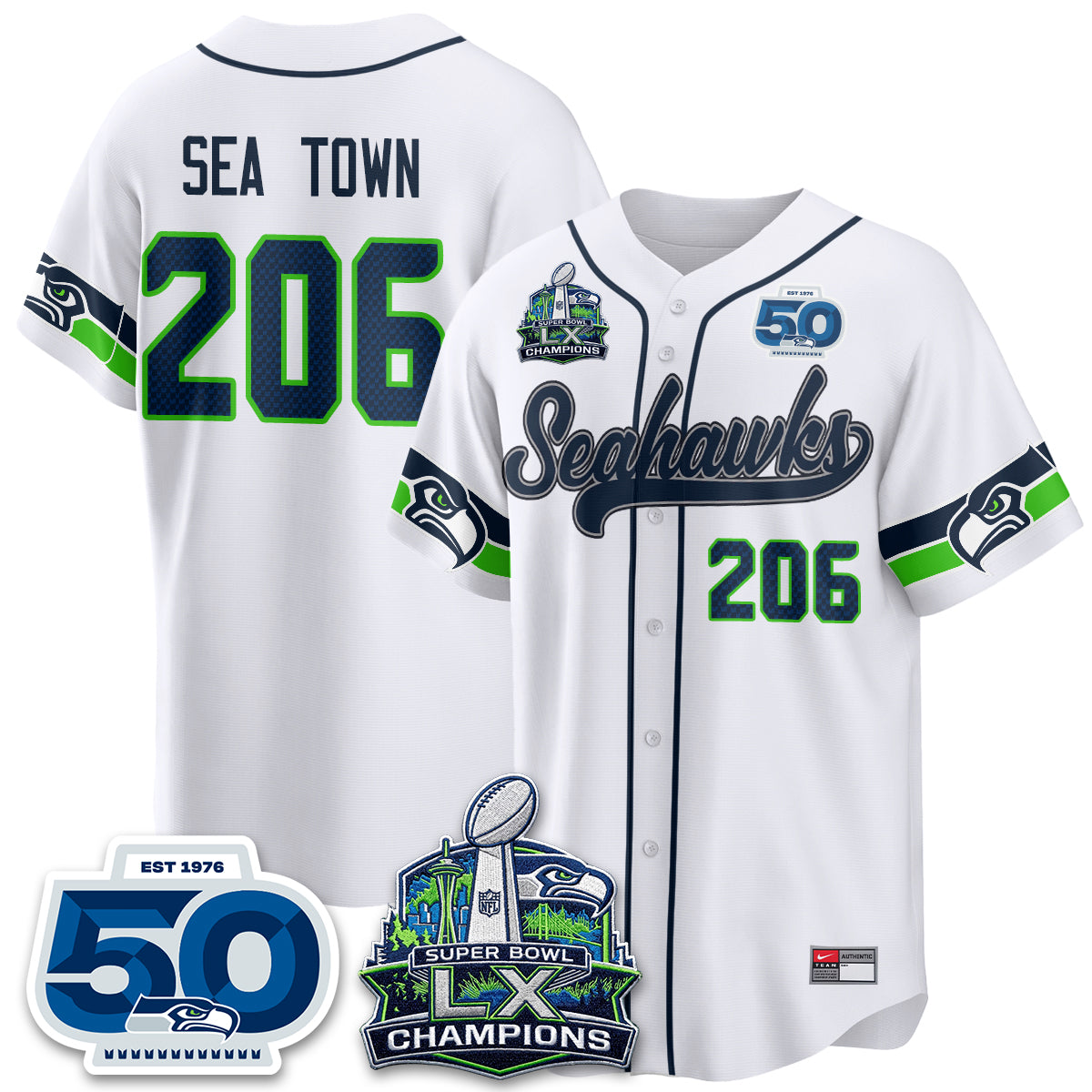 SEA SB LX Champs Vapor Baseball Jersey - Stitch