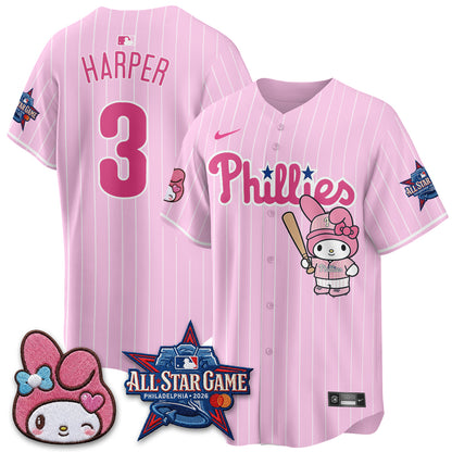 Philadelphia Phillies x Pink Sanrio Friends Edition Vapor Jersey - Stitched