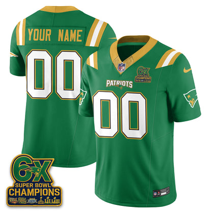 New England Patriots Irish Edition Vapor Custom Jersey - Stitched
