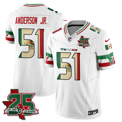 Houston Texans 25 Seasons Mexico Style Vapor Jersey - Stitched