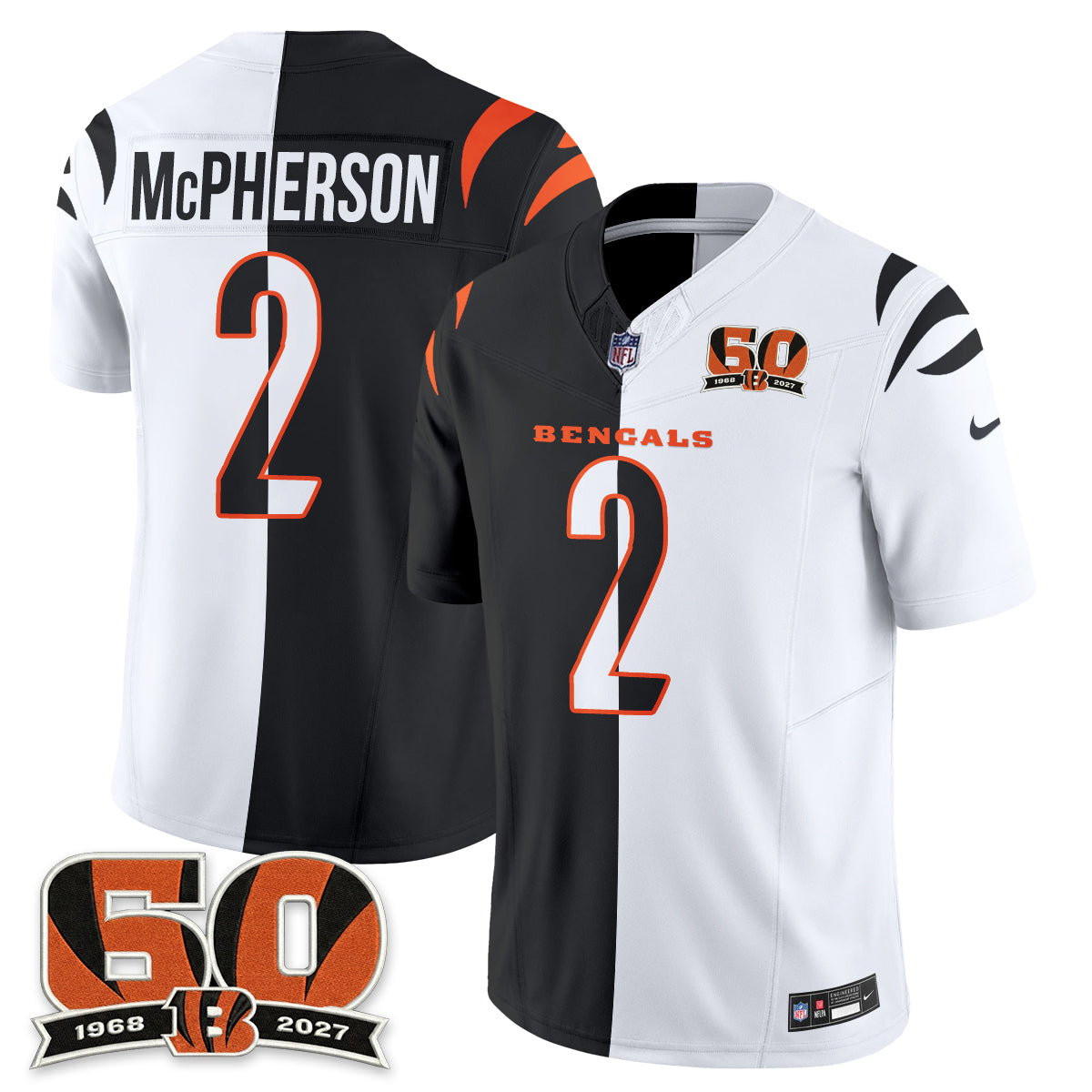 Cincinnati Bengals Split Edition Vapor Jersey - Stitched