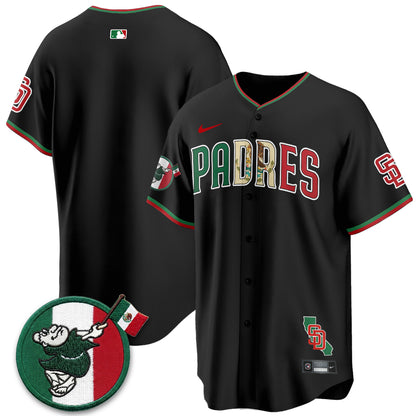 San Diego Padres Mexico Style Vapor Jersey - Stitched