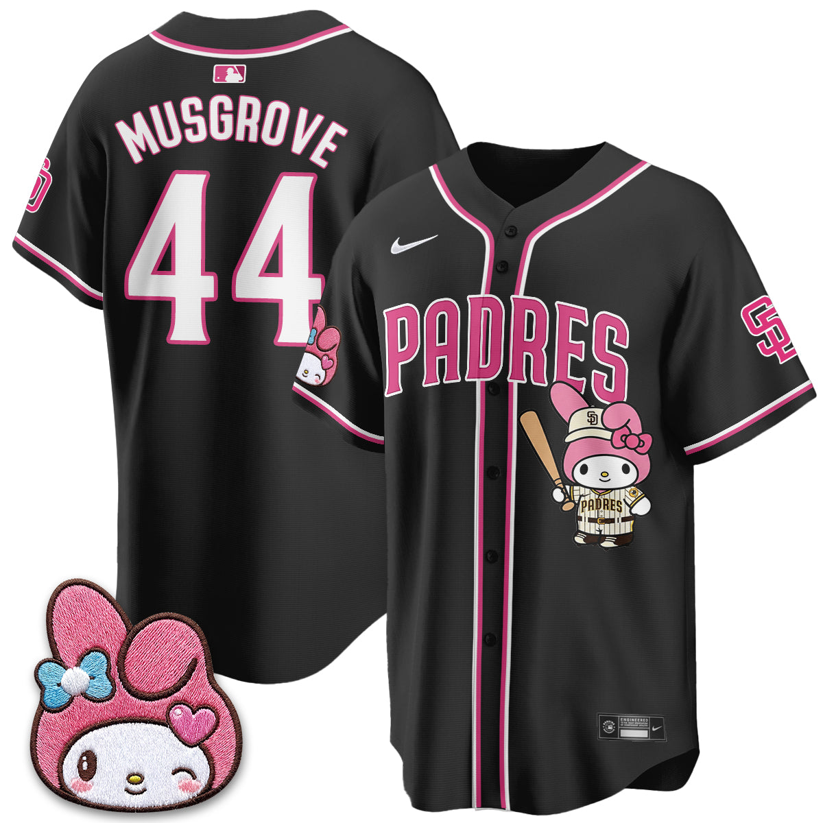 San Diego Padres x Pink Sanrio Friend Vapor Jersey - Stitched