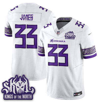 MIN Fangear Edition Warrior Skol Patch Vikings Font Vapor Jersey - Stitched
