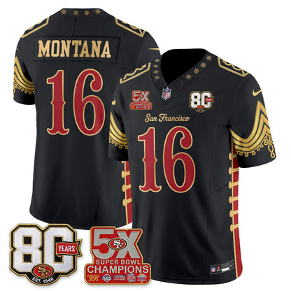 San Francisco 49ers Xmas Nutcracker Edition Vapor Jersey - Stitched