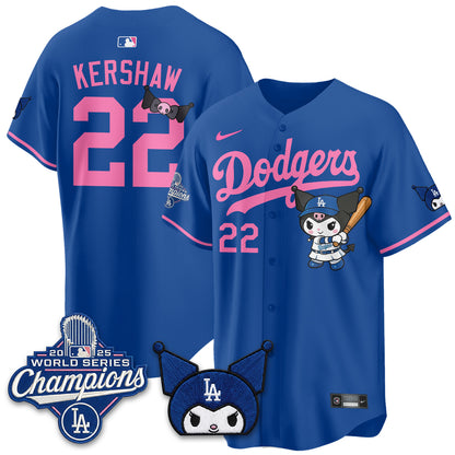 Los Angeles Dodgers Kuromi Edition Vapor Jersey - Stitched