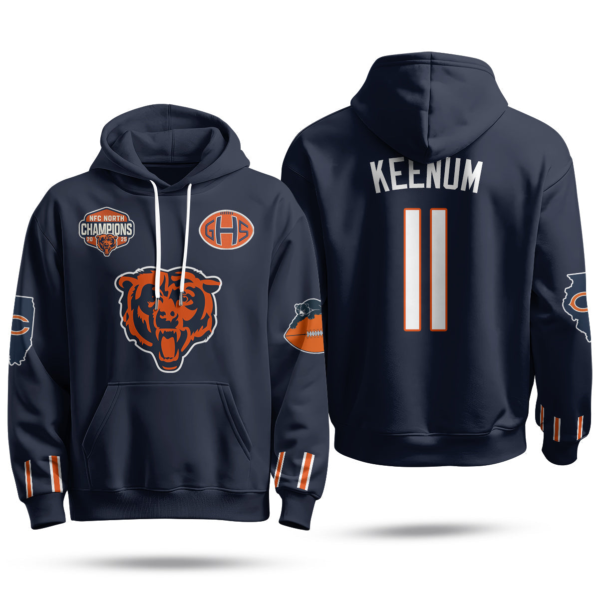 Chicago Bears 2026 Rivalries Fleece Hoodie - Printed