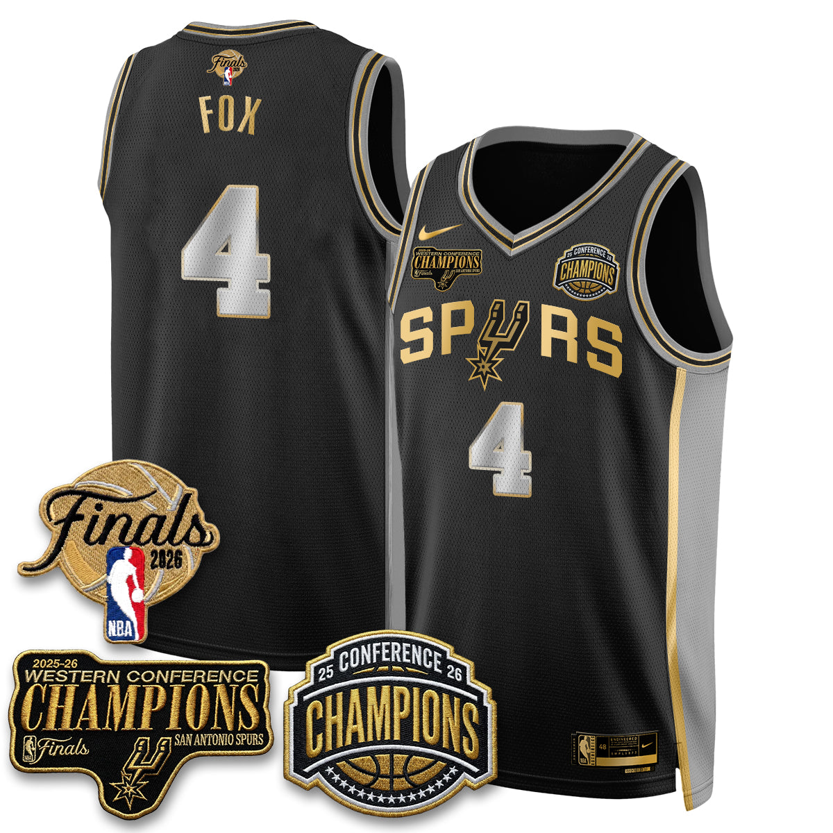 SAS 2026 NBA Western Conference Champions Vapor Jersey - Stitched N5