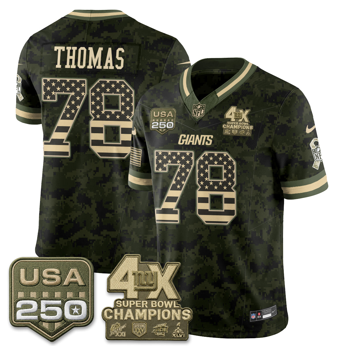 New York Giants 2026 Salute To Service Vapor Jersey - Stitched