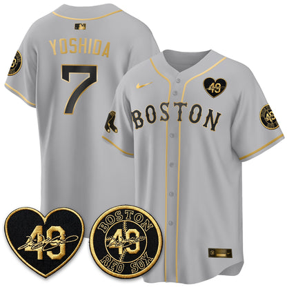 BOS Tim Wakefield Memorial Patch Vaper Premier Limited Gold Edition Jersey - All Stitched