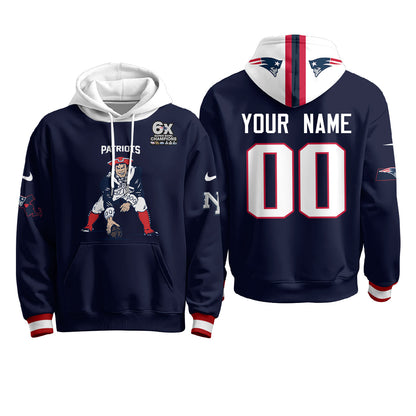 New England Patriots Minuteman Edition Custom Fleece Hoodie - Printed