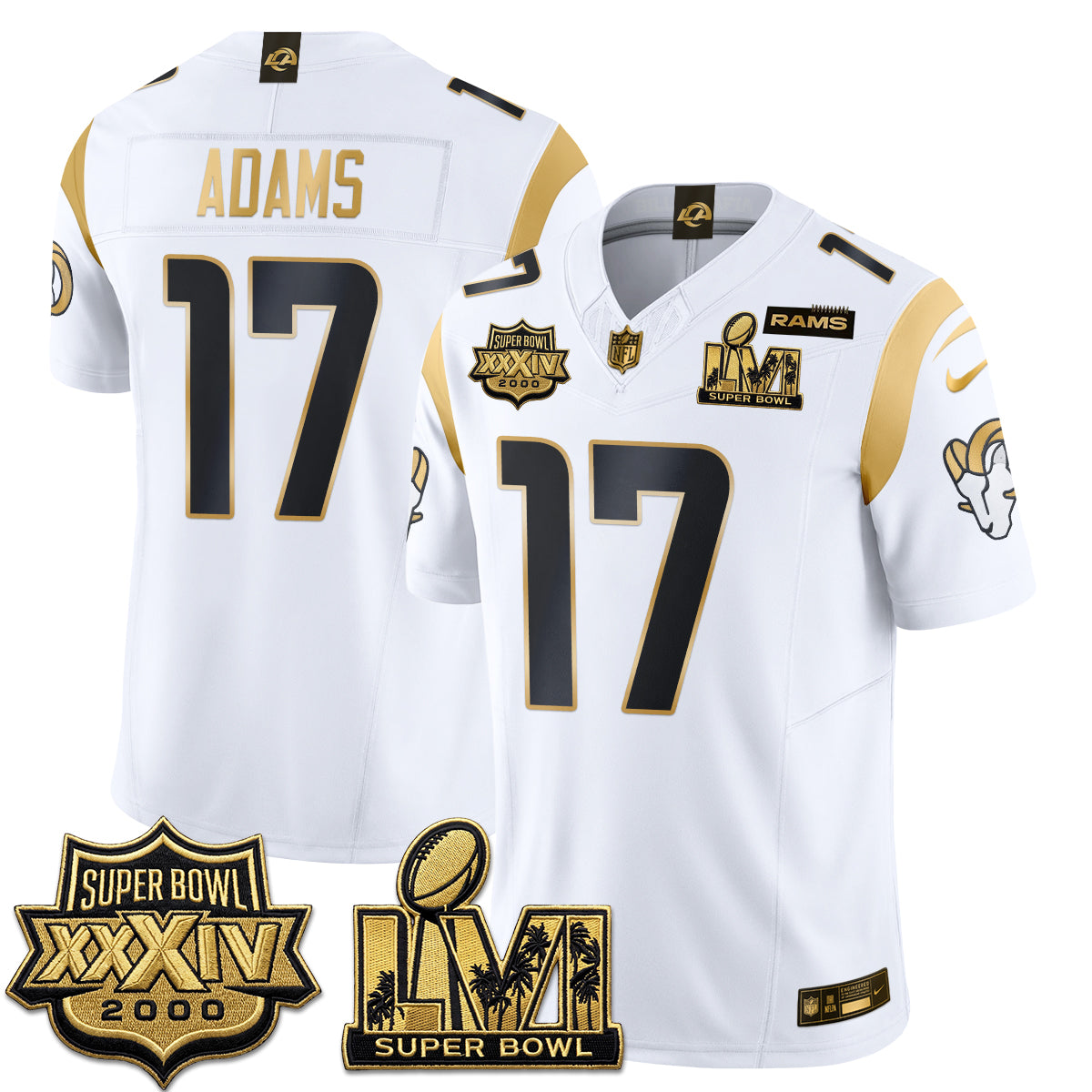 LAR SBowl Champs Gold Vapor Jersey - Stitched