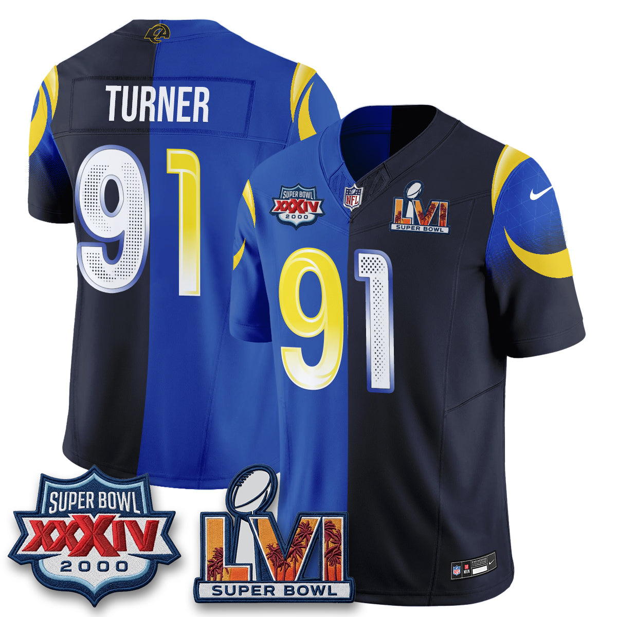 LAR Rivalries Split Vapor Jersey - Stitched