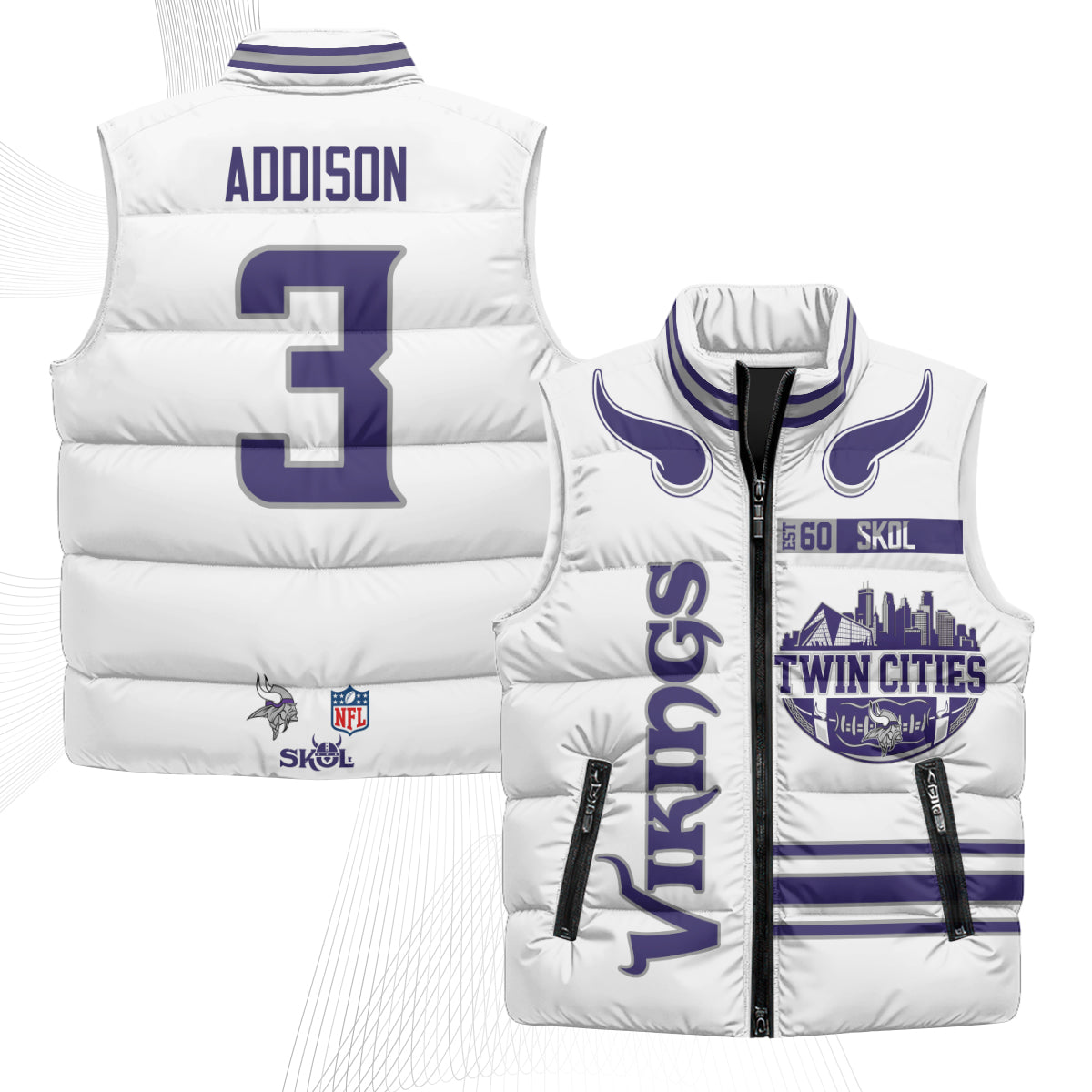 MIN Twin City Puffer Vest - Printed