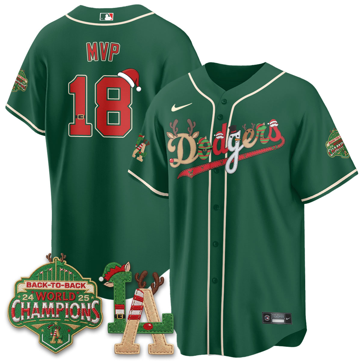 Los Angeles Dodgers 2026 Christmas Edition Vapor Jersey- Stitched