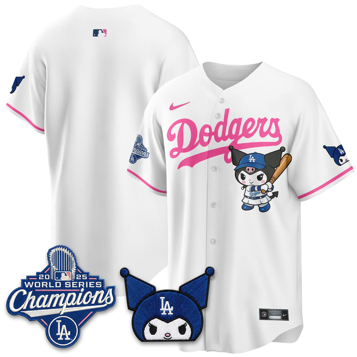 Los Angeles Dodgers Kuromi Edition Vapor Jersey - Stitched