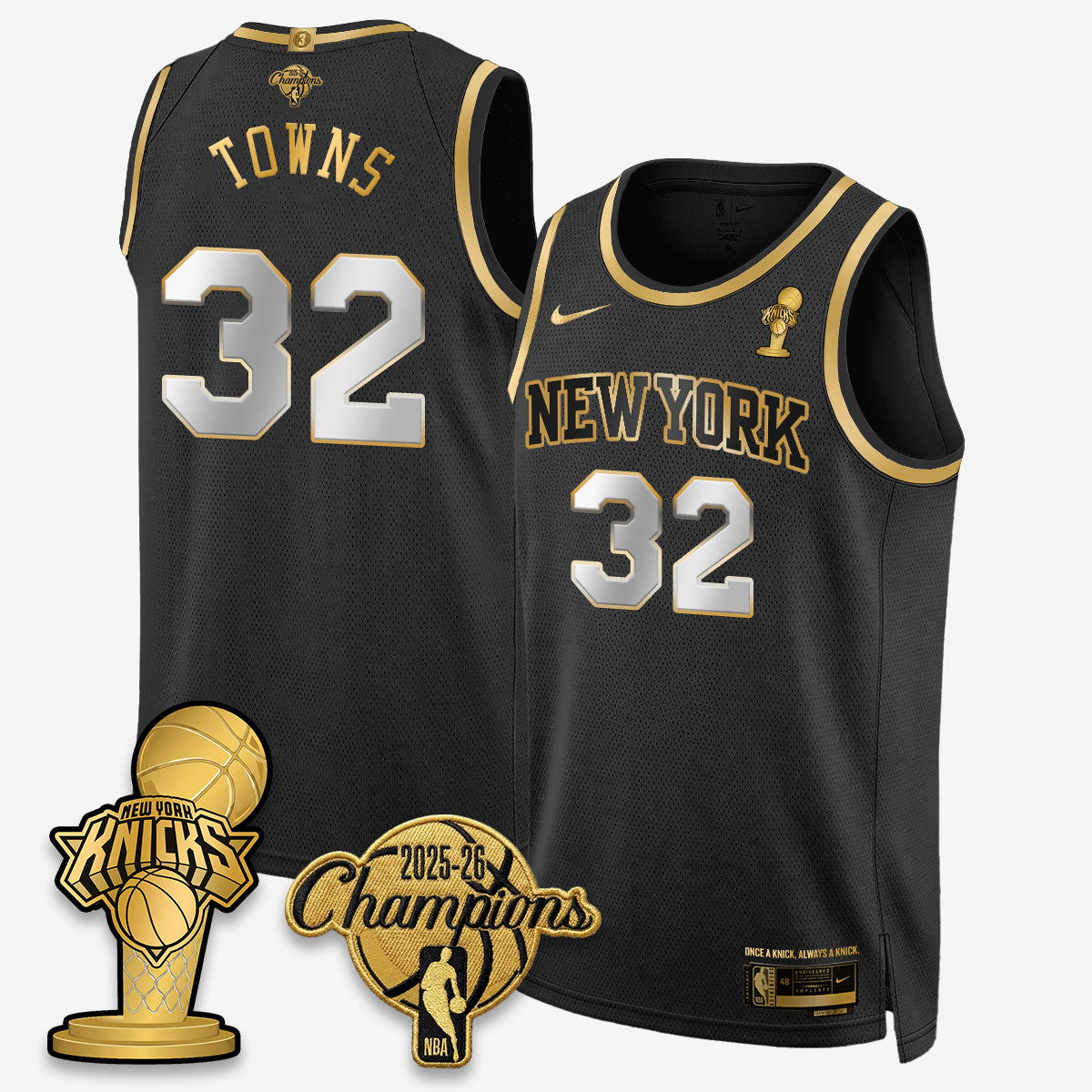 NYK 2026 NBA Champions Gold Edition Vapor Jersey - Stitched n3