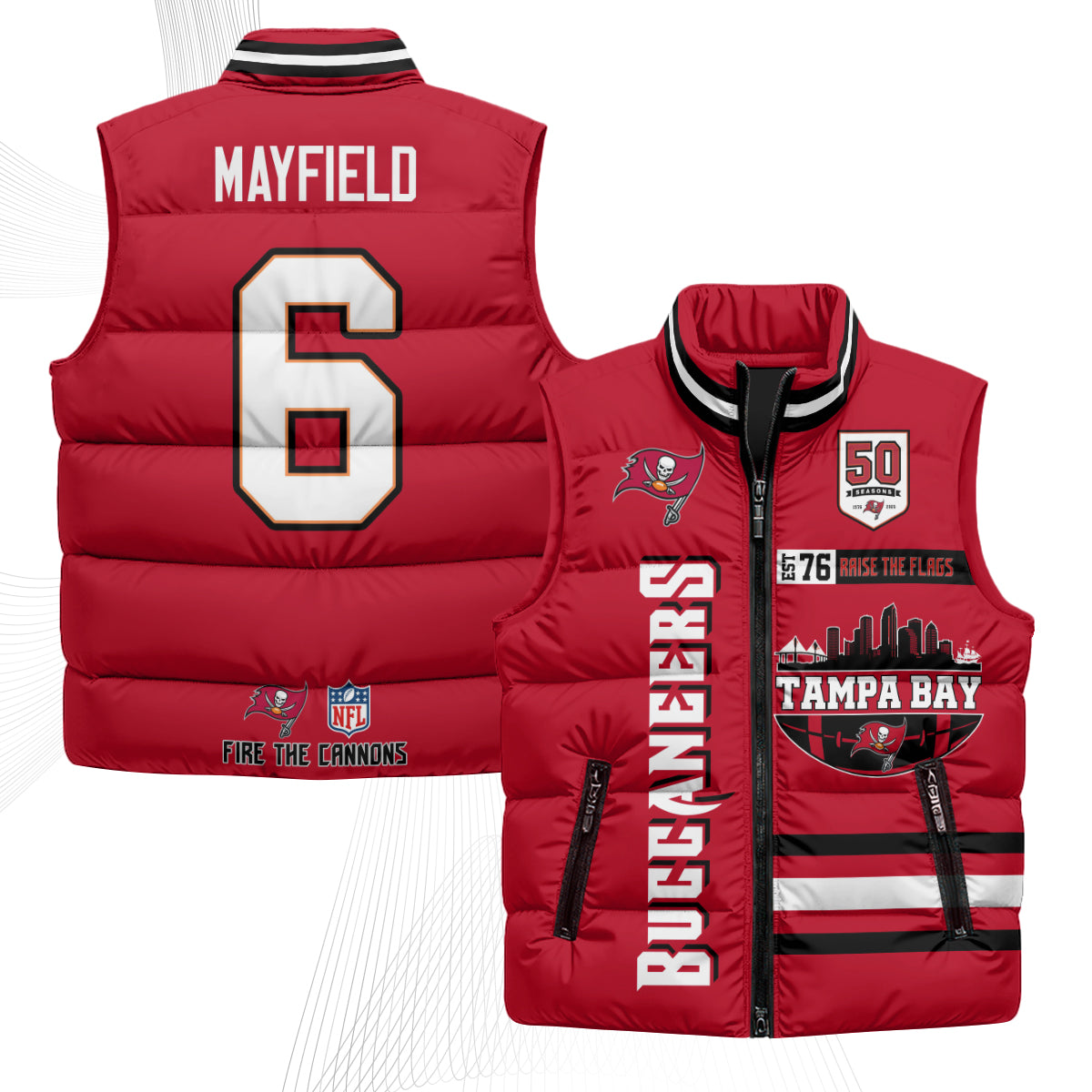 TB "Raise the Flags" Puffer Vest - Printed