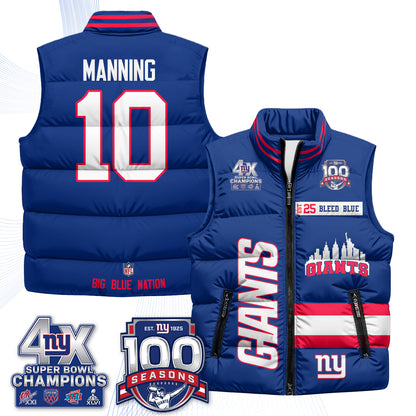 NYG 4X Champs S.Bowl Puffer Vest - Printed