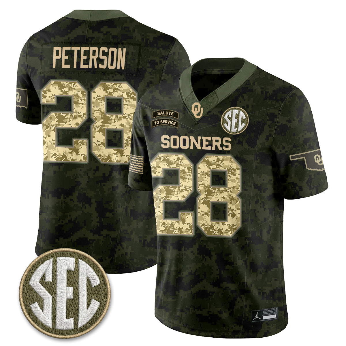 Oklahoma Sooners 2026 Salute to Service Vapor Jersey - Stitched