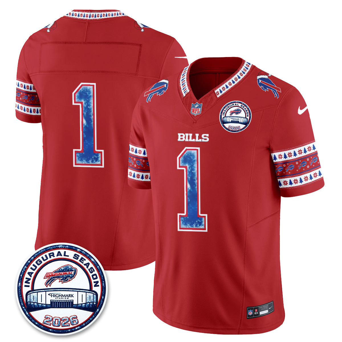 Buffalo Bills Xmas Edition Vapor Jersey - Stitched