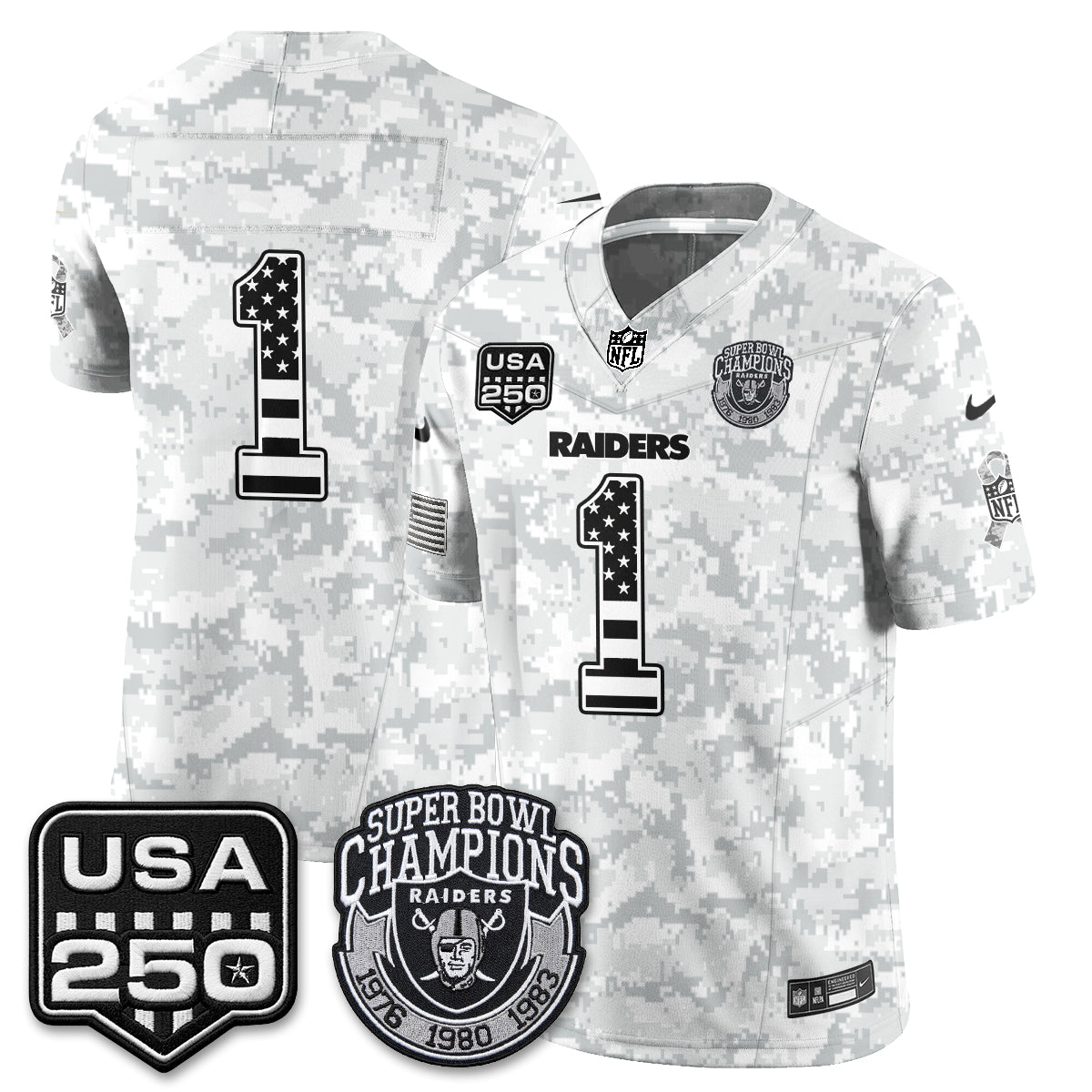 Las Vegas Raiders 2026 Salute to Service Edition Vapor Jersey - Stitched