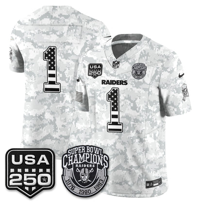 Las Vegas Raiders 2026 Salute to Service Edition Vapor Jersey - Stitched