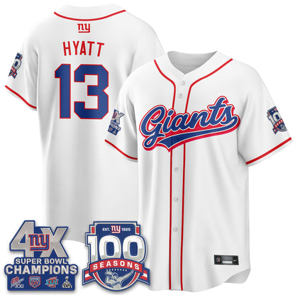 NYG 4X Champs & 100 Anniversary Vapor Baseball Jersey - Stitched
