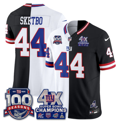 NYG 4X SBowl Split Edition Vapor Jersey - Stitched