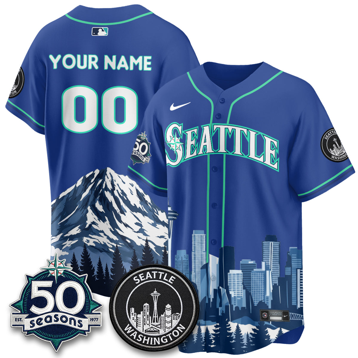 Seattle Mariners City Edition Vapor Custom Jersey - Printed