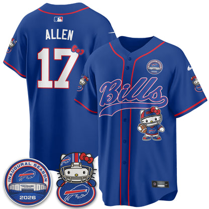 Buffalo Bills x Meow  Vapor Baseball Jersey - Stitched