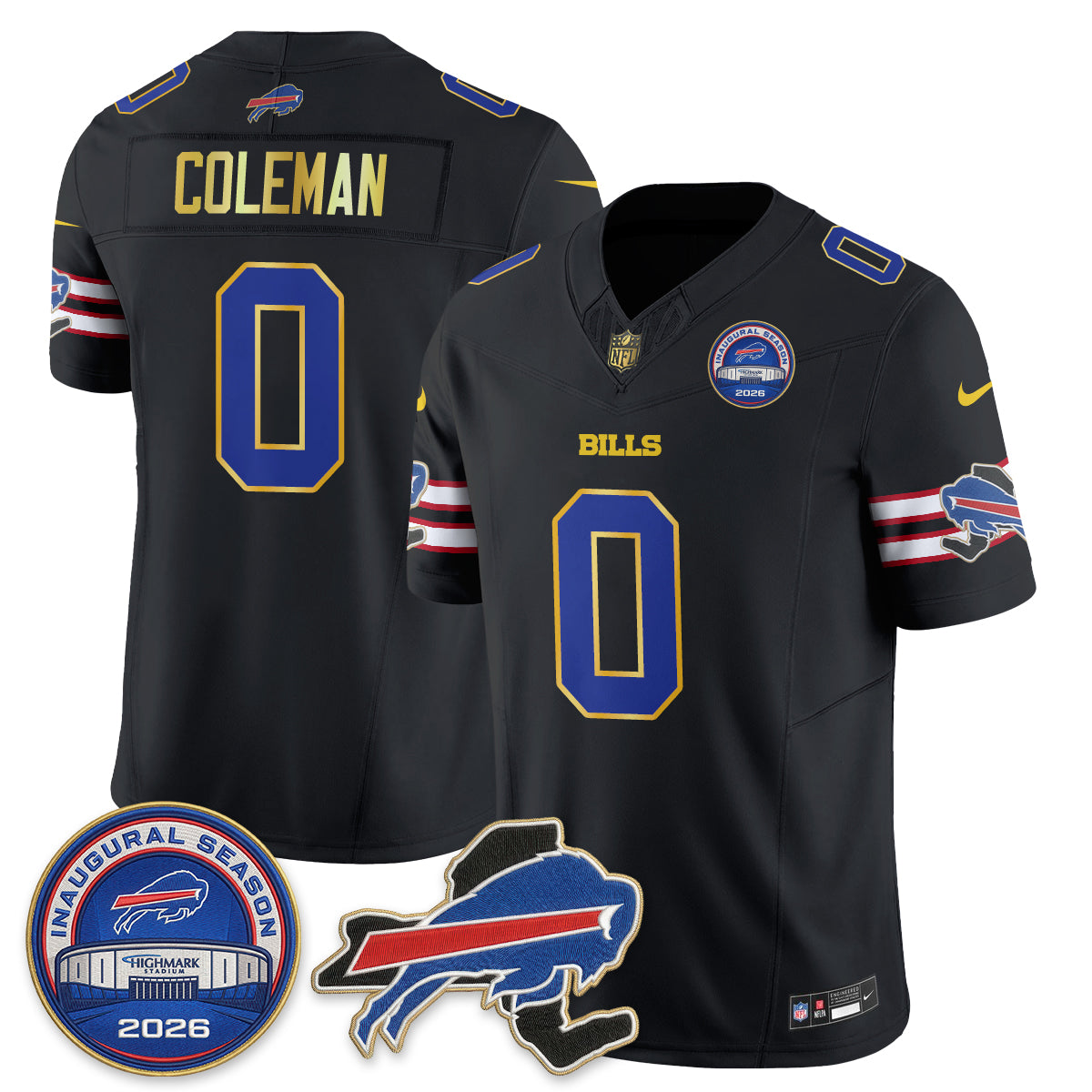 Buffalo Bills 2026 Gold Trim Edition Vapor Jersey - Stitched