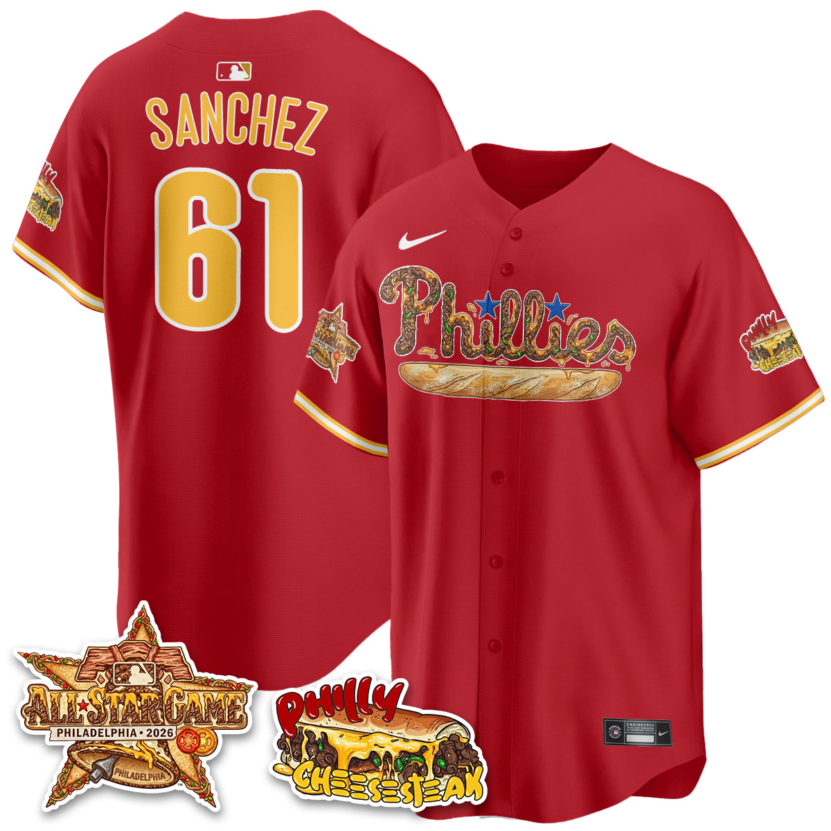Philadelphia Phillies Cheesesteak Edition Vapor Limited Jersey - Stitched