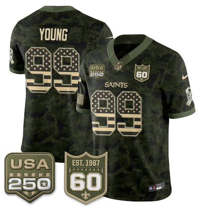 New Orleans Saints 2026 Salute to Service Vapor Jersey - Stitched