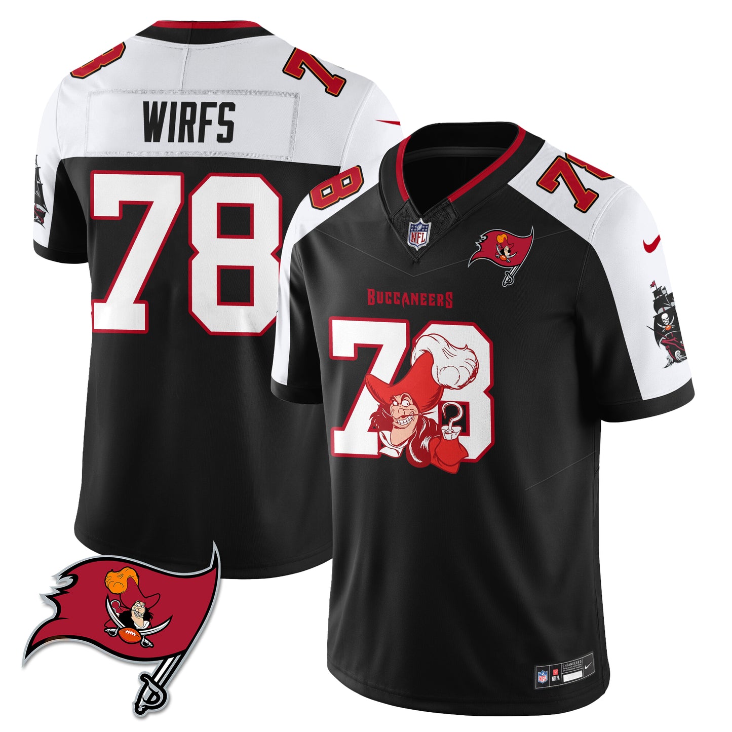 Tampa Bay Buccaneers x Red Coat Captain Edition Vapor Jersey - Stitched