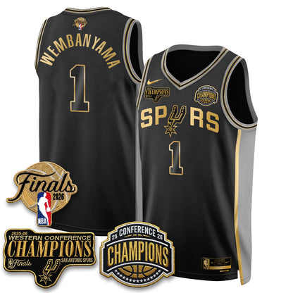 SAS 2026 NBA Western Conference Champions Vapor Jersey - Stitched N5