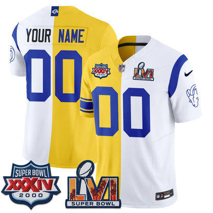 Los Angeles Rams Split Vapor Custom Jersey - Stitched