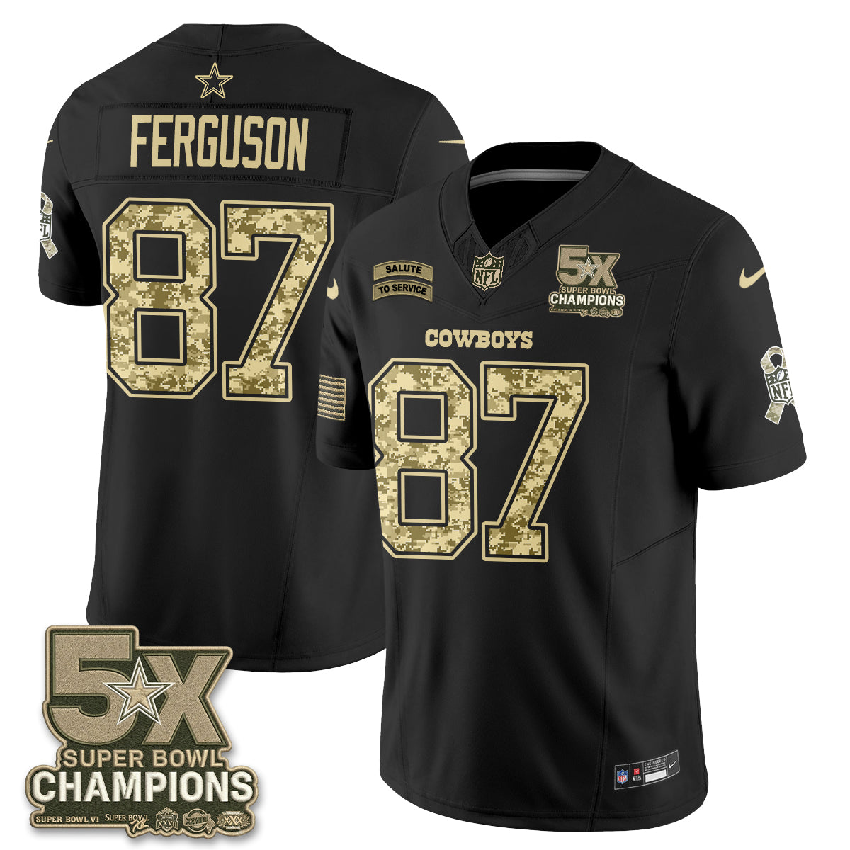 Dallas Cowboys 2026 Salute to Service V3 Vapor Jersey - Stitched