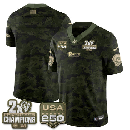 Los Angeles Rams 2026 Salute To Service Vapor Jersey - All Stitched